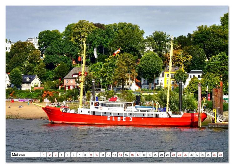 Produktbild: elbabw&auml;rts - Von Hamburg nach Cuxhaven (Wandkalender 2026 DIN A2 quer), CALVENDO Monatskalender