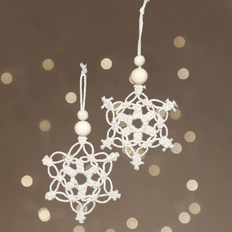 Produktbild: Creativ Company DIY Sets Macram&eacute; Mini Kreativ Set, Schneeflocke aus Makramee, H 10 cm, Kreativ Box