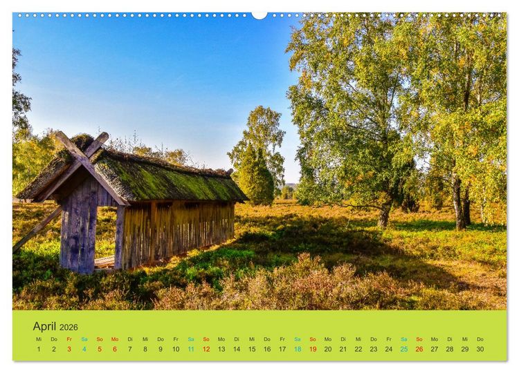 Produktbild: Die Heide bl&uuml;ht (hochwertiger Premium Wandkalender 2026 DIN A2 quer), Kunstdruck in Hochglanz