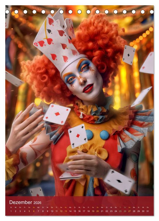Produktbild: Ein Hauch von Magie - Schrille Clowns im Rampenlicht (Tischkalender 2026 DIN A5 hoch), CALVENDO Monatskalender