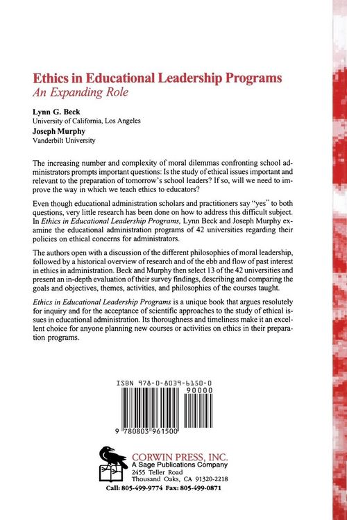 Produktbild: Ethics in Educational Leadership Programs