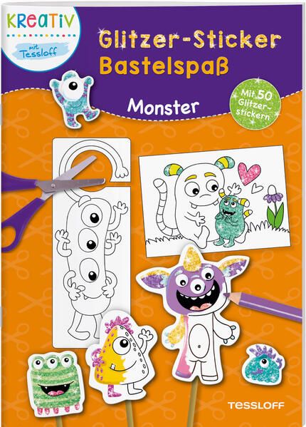 Produktbild: Glitzer-Sticker Bastelspa&szlig;. Monster