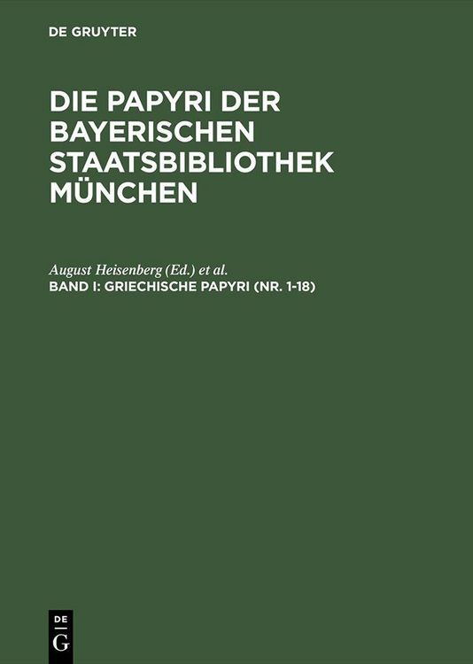 Produktbild: Griechische Papyri (Nr. 1-18)