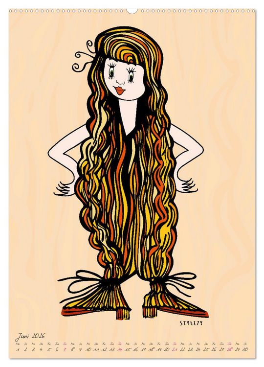 Produktbild: Die HAIRSTYLAS Trendfrisuren (hochwertiger Premium Wandkalender 2026 DIN A2 hoch), Kunstdruck in Hochglanz
