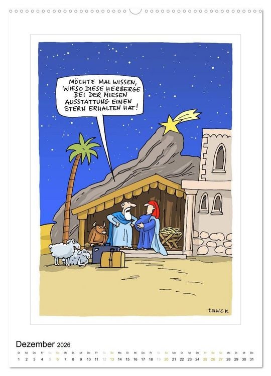Produktbild: Betongold lacht - Cartoons (Wandkalender 2026 DIN A2 hoch), CALVENDO Monatskalender