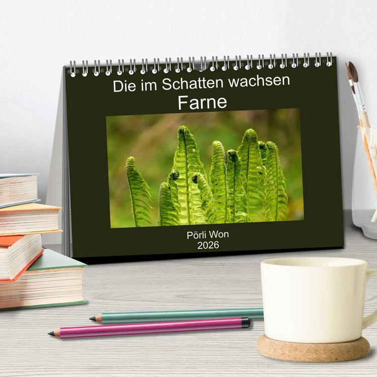 Produktbild: Die im Schatten wachsen - Farne (Tischkalender 2026 DIN A5 quer), CALVENDO Monatskalender