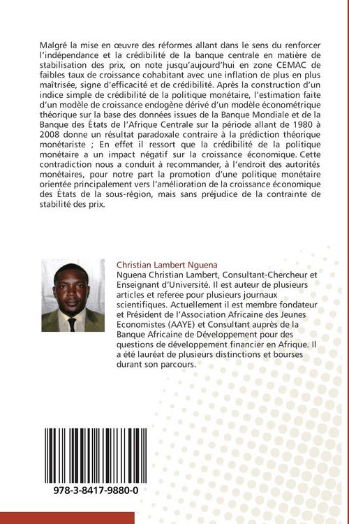 Produktbild: Politique Mon&eacute;taire et Croissance Economique en zone CEMAC