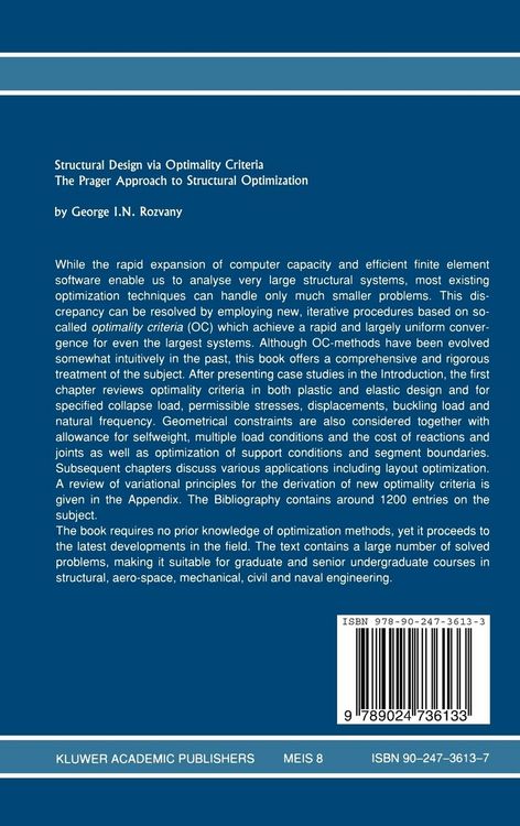 Produktbild: Structural Design via Optimality Criteria