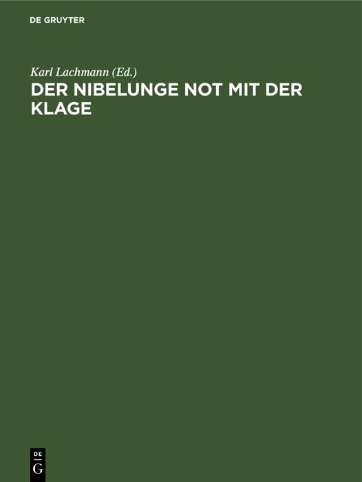 Produktbild: Der Nibelunge Not mit der Klage