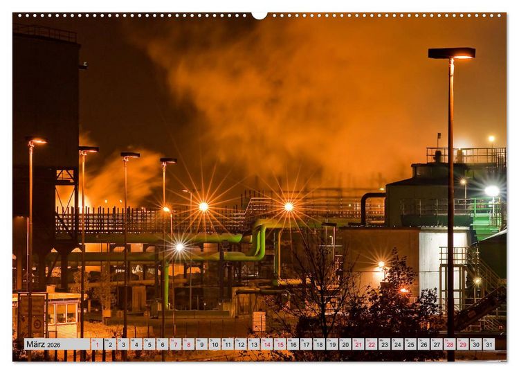 Produktbild: Es wird Nacht in Duisburg (hochwertiger Premium Wandkalender 2026 DIN A2 quer), Kunstdruck in Hochglanz