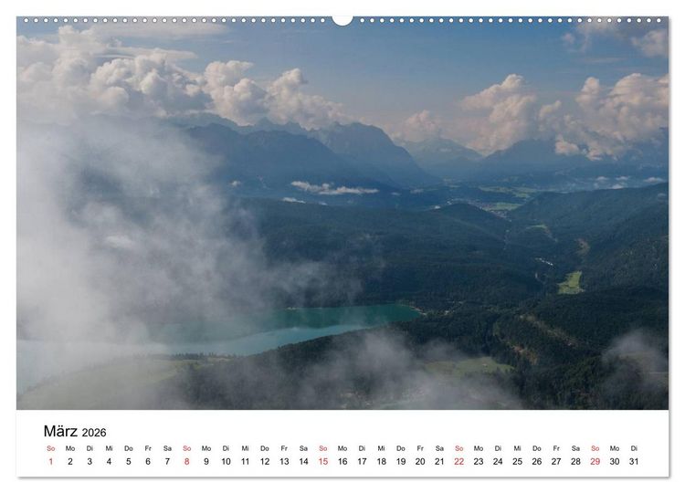 Produktbild: Berge und Seen rund um die Zugspitze (hochwertiger Premium Wandkalender 2026 DIN A2 quer), Kunstdruck in Hochglanz