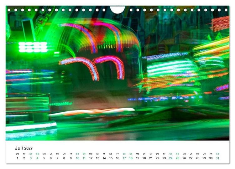 Produktbild: Lichter des Jahrmarkts in Langzeitbelichtung (Wandkalender 2027 DIN A4 quer), CALVENDO Monatskalender
