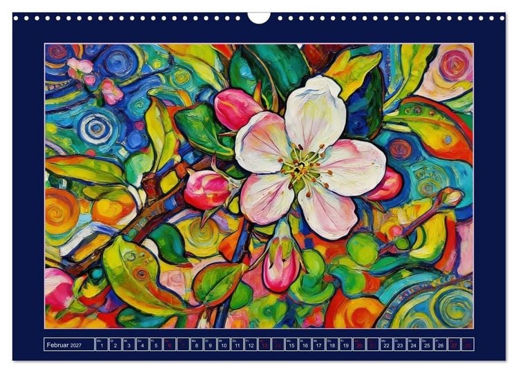 Produktbild: Bl&uuml;ten im verspielten Jugendstil (Wandkalender 2027 DIN A3 quer), CALVENDO Monatskalender