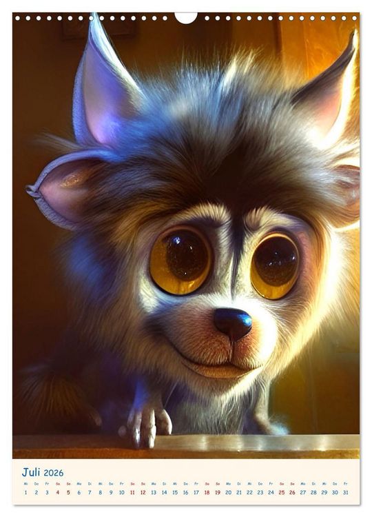 Produktbild: Liebenswerte Kuschelmonster - Digitalart (Wandkalender 2026 DIN A3 hoch), CALVENDO Monatskalender