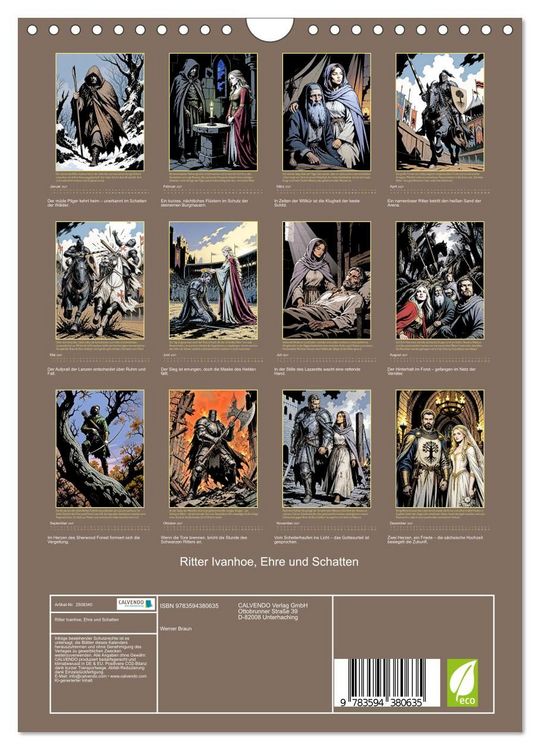 Produktbild: Ritter Ivanhoe, Ehre und Schatten (Wandkalender 2027 DIN A4 hoch), CALVENDO Monatskalender