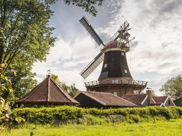 Produktbild: CALVENDO Puzzle M&uuml;hle an der Ostfriesischen M&uuml;hlenstra&szlig;e 1000 Teile Lege-Gr&ouml;&szlig;e 64 x 48 cm Foto-Puzzle Bild von Conny Pokorny