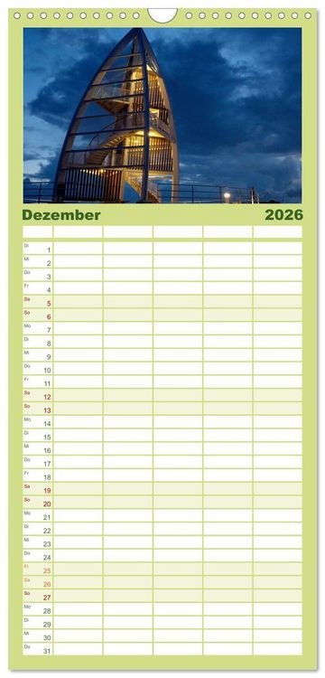 Produktbild: Familienplaner 2026 - T&ouml;werland Juist mit 5 Spalten (Wandkalender, 21 x 45 cm) CALVENDO