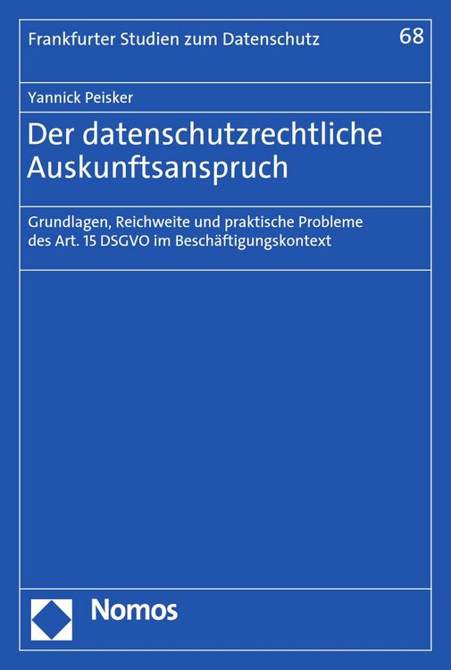 Produktbild: Der datenschutzrechtliche Auskunftsanspruch