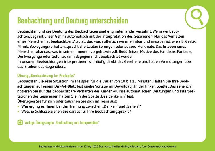 Produktbild: Beobachten und dokumentieren in der Kita