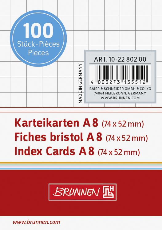 Produktbild: Brunnen Karteikarte A8 kar ws 100St