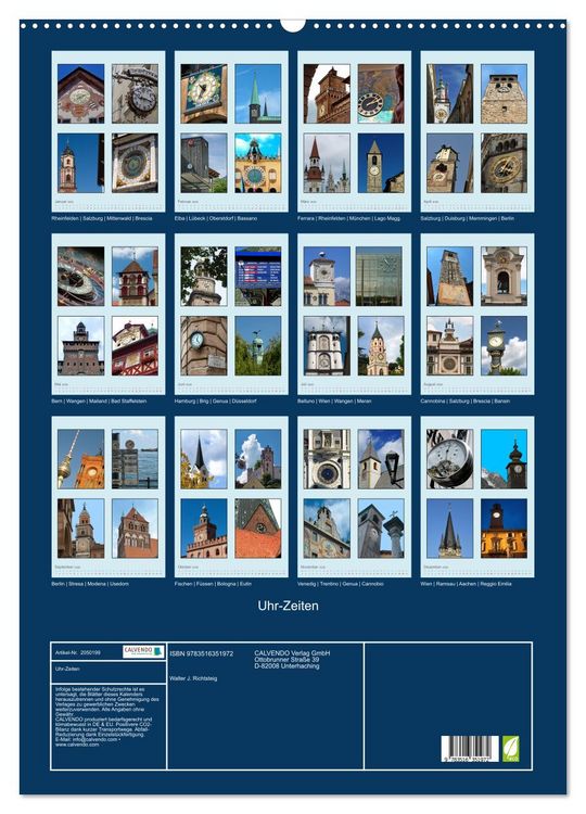 Produktbild: Uhr-Zeiten (Wandkalender 2026 DIN A2 hoch), CALVENDO Monatskalender