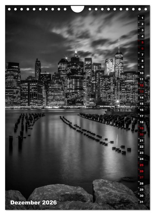Produktbild: NEW YORK CITY Monochrome Stadtansichten (Wandkalender 2026 DIN A4 hoch), CALVENDO Monatskalender
