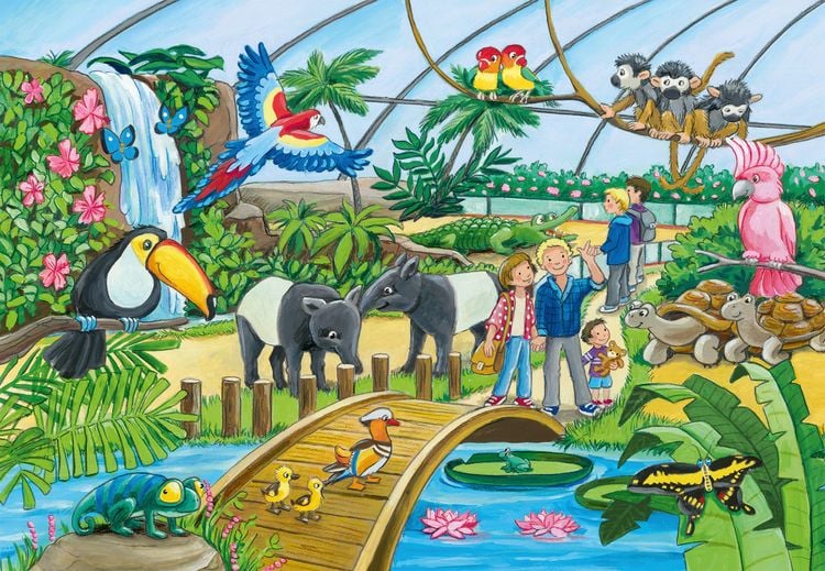 Produktbild: Puzzle Ravensburger Willkommen im Zoo 2 X 24 Teile