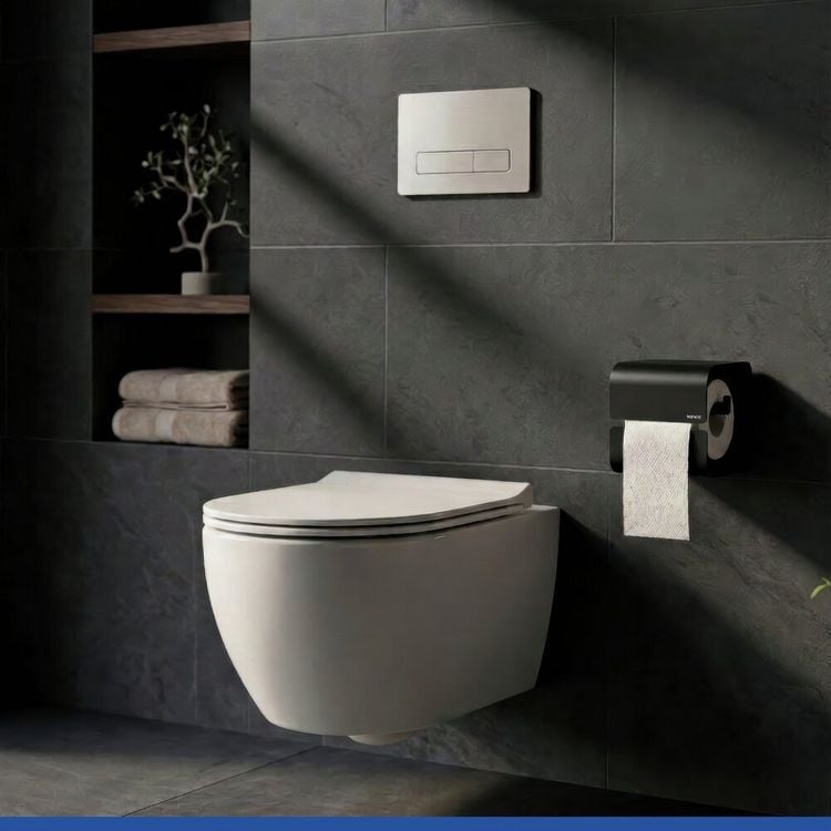 Produktbild: Turbo-Loc&reg; Toilettenpapierhalter Mod. Lizan Schwarz, Befestigen ohne Bohren