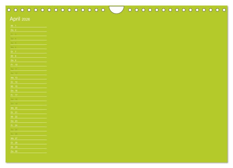 Produktbild: Bastel-Geburtstagskalender gr&uuml;n / Geburtstagskalender (Wandkalender 2026 DIN A4 quer), CALVENDO Monatskalender