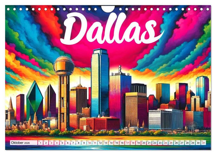 Produktbild: Stadtansichten der USA in Tusche (Wandkalender 2026 DIN A4 quer), CALVENDO Monatskalender