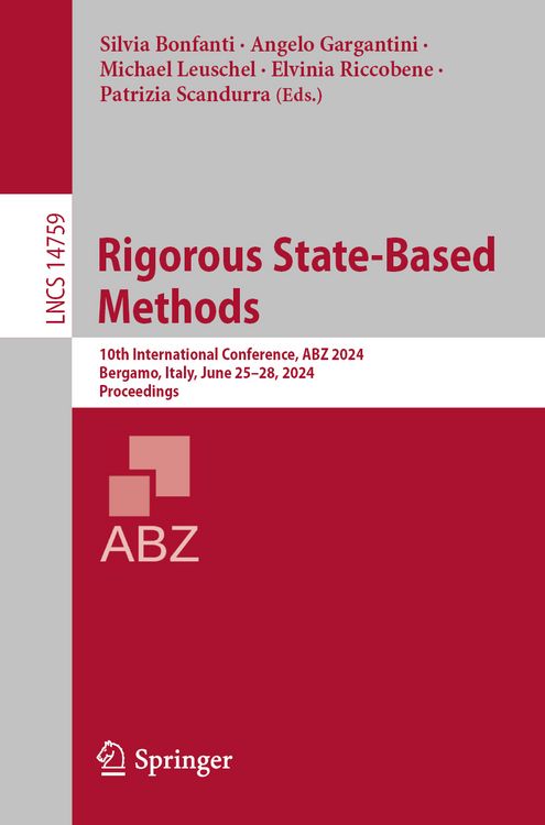 Produktbild: Rigorous State-Based Methods