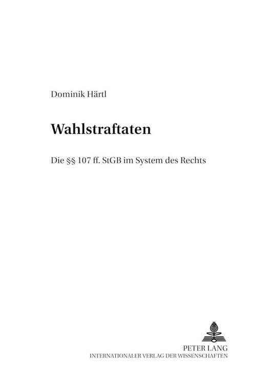 Produktbild: Wahlstraftaten