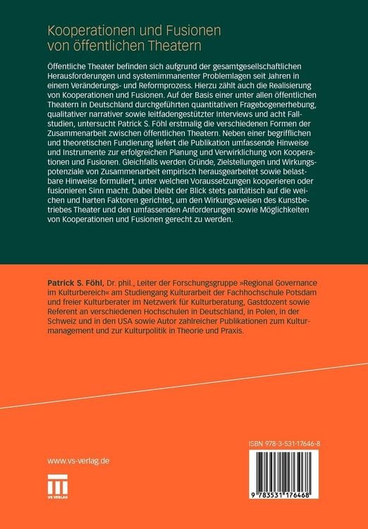 Produktbild: Kooperationen und Fusionen von &ouml;ffentlichen Theatern