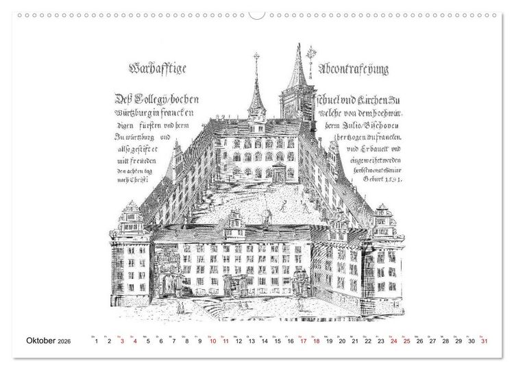 Produktbild: W&uuml;rzburg in alten Bildern (hochwertiger Premium Wandkalender 2026 DIN A2 quer), Kunstdruck in Hochglanz