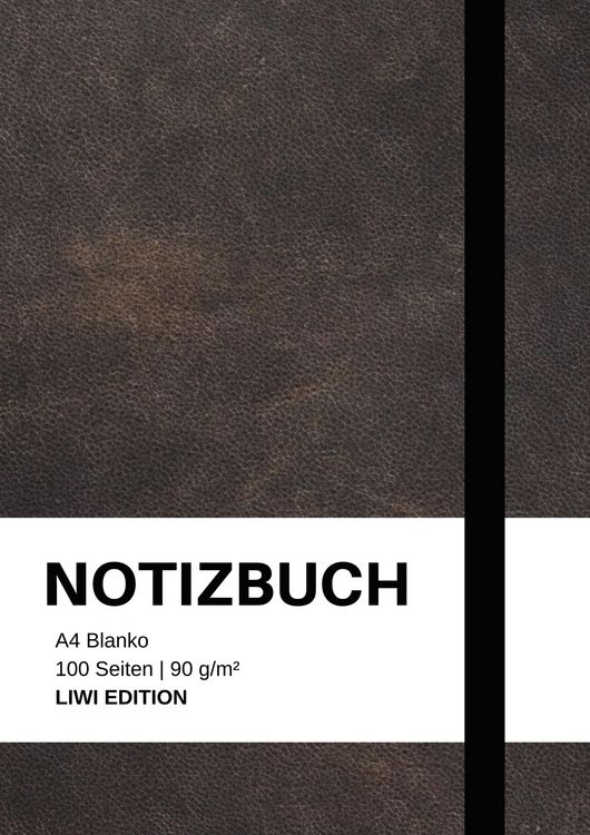 Produktbild: Notizbuch A4 blanko - 100 Seiten 90g/m&sup2; - Soft Cover Schwarz - Papier