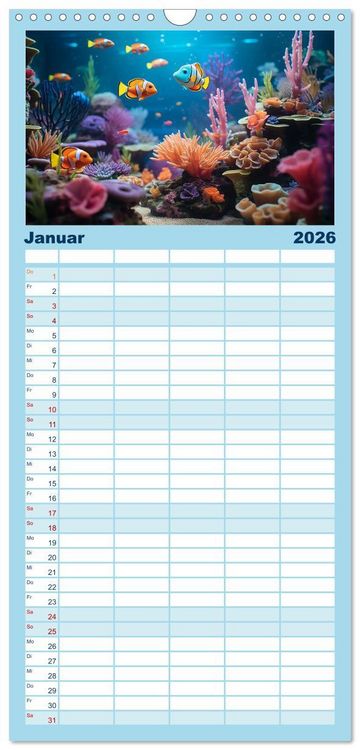 Produktbild: Familienplaner 2026 - Abenteuer Spielzeugland rund ums Wasser mit 5 Spalten (Wandkalender, 21 x 45 cm) CALVENDO