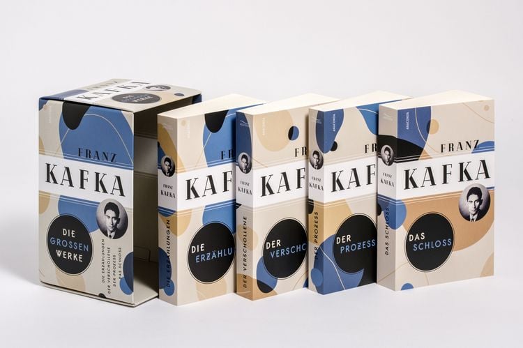 Produktbild: Franz Kafka, Die gro&szlig;en Werke (Die Erz&auml;hlungen - Der Verschollene - Der Prozess - Das Schloss) (4 B&auml;nde im Schuber)