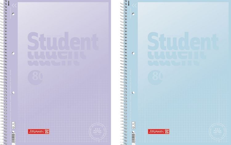 Produktbild: Brunnen Collegeblock Premium Student &bdquo;Pastell 2&ldquo; &brvbar; A4, Lineatur 28, 80 Blatt, sortiert