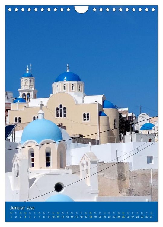 Produktbild: SANTORIN &ndash; Einziartige Motive der griechischen Trauminsel (Wandkalender 2026 DIN A4 hoch), CALVENDO Monatskalender