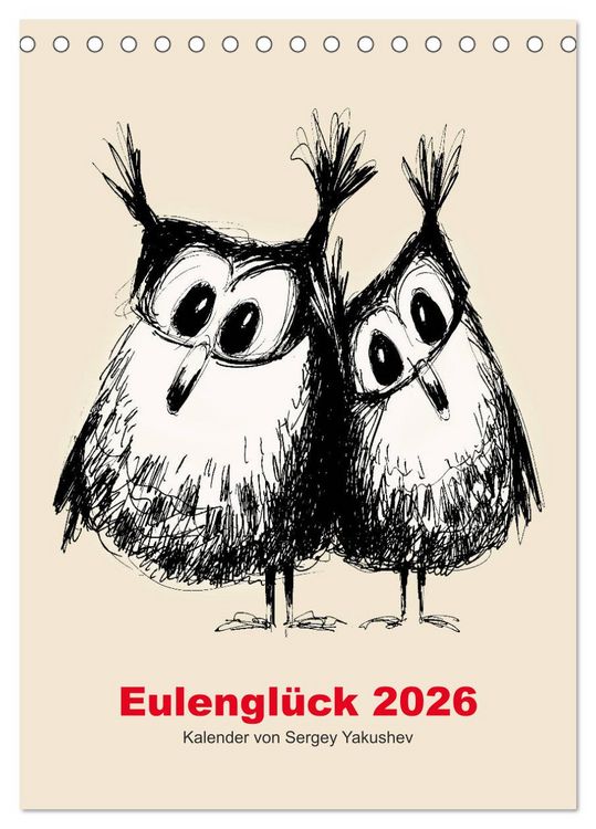 Produktbild: Eulengl&uuml;ck 2026 (Tischkalender 2026 DIN A5 hoch), CALVENDO Monatskalender