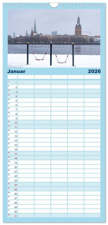 Produktbild: Familienplaner 2026 - Riga - Paris des Ostens mit 5 Spalten (Wandkalender, 21 x 45 cm) CALVENDO