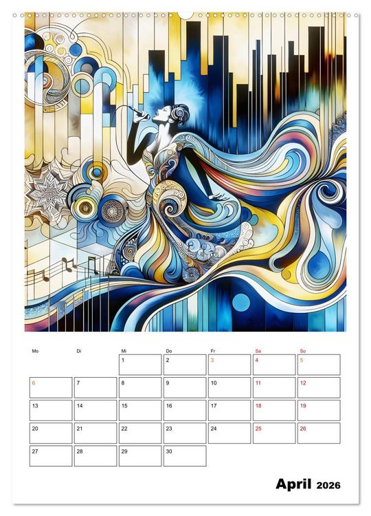 Produktbild: Taktvoll &ndash; Rhythmische Eleganz (Wandkalender 2026 DIN A2 hoch), CALVENDO Monatskalender