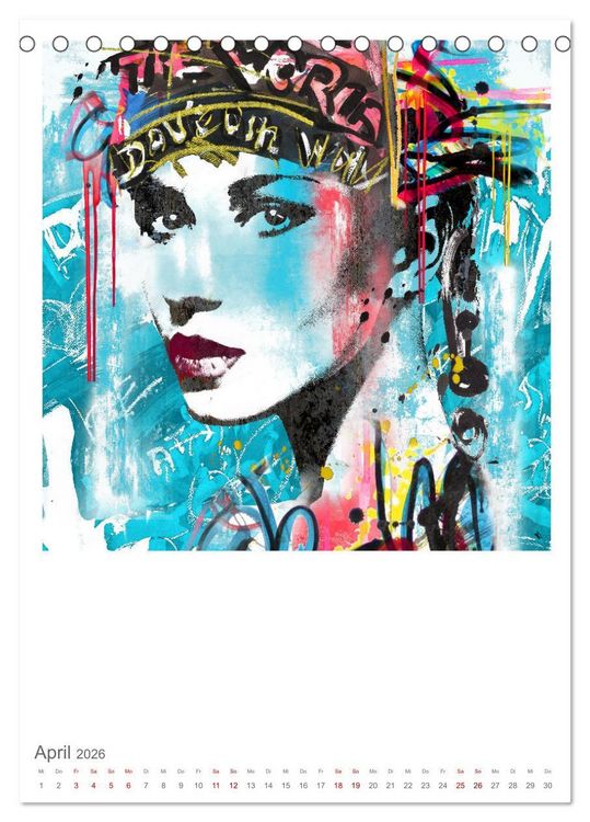Produktbild: POP UP GIRLS Art Portr&auml;ts by Ulrike Langen (Tischkalender 2026 DIN A5 hoch), CALVENDO Monatskalender