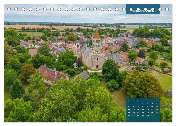 Produktbild: Le Berry secret, le Cher vu du ciel (Calendrier de bureau 2026 DIN A5 vertical), CALVENDO calendrier mensuel