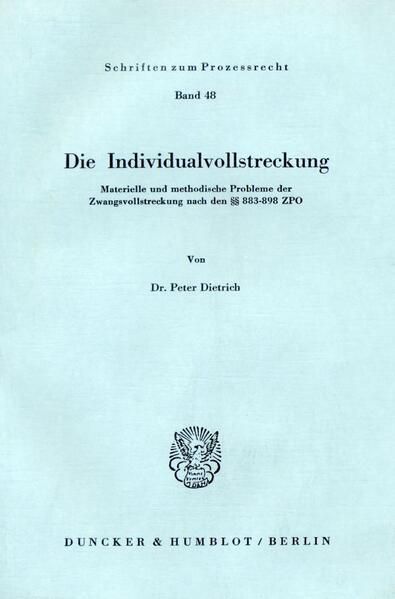 Produktbild: Die Individualvollstreckung.
