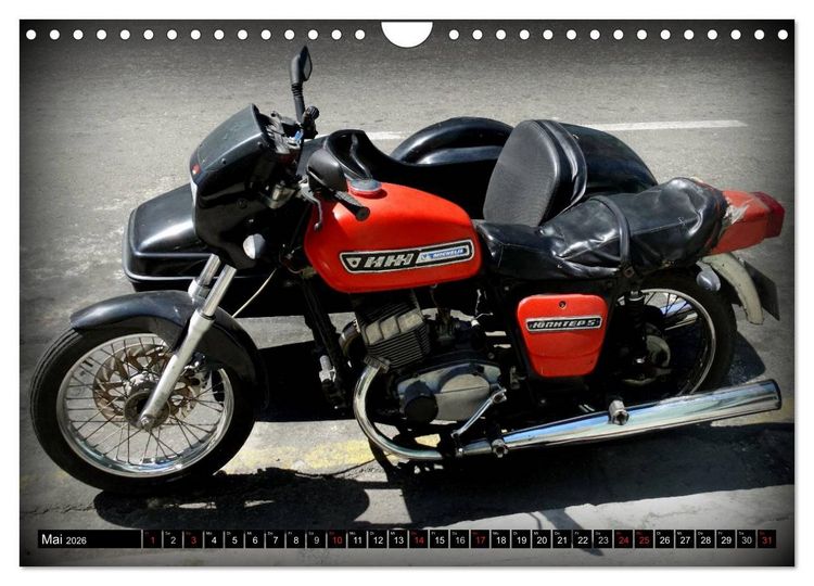 Produktbild: Motorrad-Gespanne in Kuba (Wandkalender 2026 DIN A4 quer), CALVENDO Monatskalender