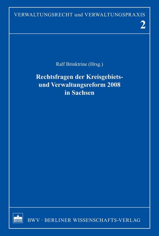 Produktbild: Rechtsfragen der Kreisgebiets- und Verwaltungsreform 2008 in Sachsen