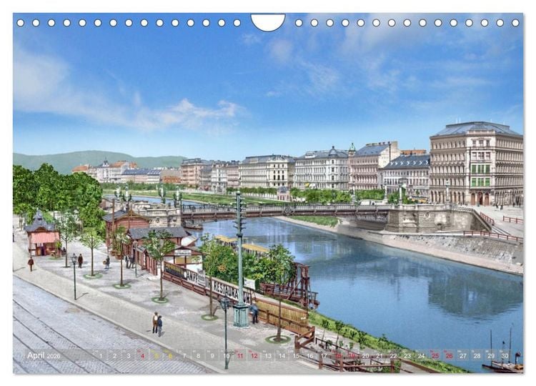 Produktbild: Wien um das Jahr 1900 - Fotos neu restauriert und koloriert (Wandkalender 2026 DIN A4 quer), CALVENDO Monatskalender