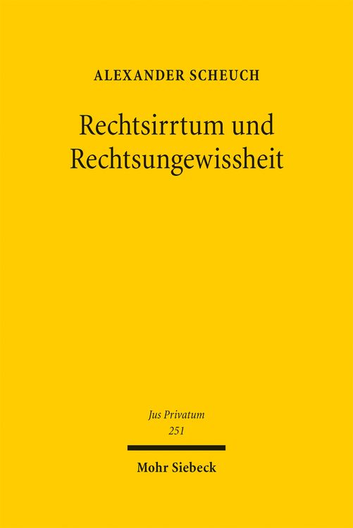 Produktbild: Rechtsirrtum und Rechtsungewissheit