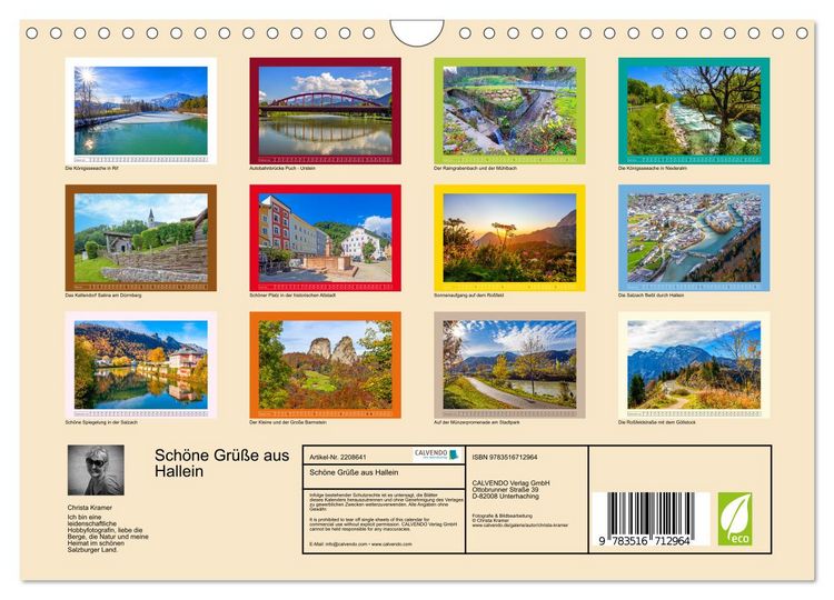 Produktbild: Sch&ouml;ne Gr&uuml;&szlig;e aus Hallein (Wandkalender 2026 DIN A4 quer), CALVENDO Monatskalender